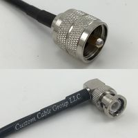 1 foot RG58 PL259 UHF Male to BNC MALE ANGLE Pigtail Jumper RF coaxial cable 50ohm High Quality Quick USA Shipping