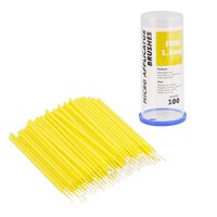 TCP Global 100 Paint Touch Up Brushes, Disposable Micro Brush Applicators, Yellow with Fine 1.5 mm Tips - Auto Body Shop, Auto Car Detailing, Hobby