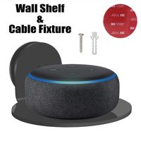 Google Home Dot Wall Mount, Smart Home Outlet Wall Mount Shelf: Hidden Cable Management for Security Cameras, Nest, Smart Speakers, and more, A Space-Saving Shelves Solution(Black)