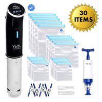 Yedi Total Package Sous Vide Cooker, Max Deluxe Accessory Kit, Recipes, 1000 Watts, Stainless Steel
