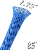Electriduct 1.75" PET Expandable Braid Sleeving Flexible Wire Mesh Sleeve - 25FT (Blue)