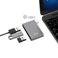 Flujo USB C to USB 3.0 Mini Adapter Data Hub for MacBook Pro 2016,2017, New MacBook 12" and Other Type C Devices (Space Grey)