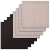 8 Pack Two Colors - Self Adhesive Square Furniture Felt Pad Surface Protector for Hardwood, Tile, Laminated Floor - Cut into Any Shape - 8 Pack