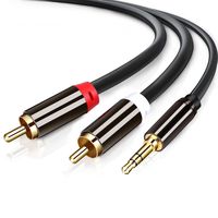 KINGTOP 3.5mm to 2RCA Audio Auxiliary Stereo Y Splitter Adapter Cable (3ft)