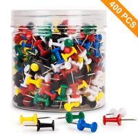 BetyBedy Push Pins, 400PCS Multi-Color Map Thumb Tacks, Plastic Marking Pins with Sharp Point for Bulletin Board, Fabric Marking, Crafts and Office Organization