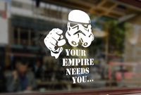 25 Centimeters Stormtrooper Your Empire Needs You Star Wars Vinyl Stickers Vinyl Stickers Funny Decals Bumper Car Auto Computer Laptop Wall Window Glass Skateboard Snowboard