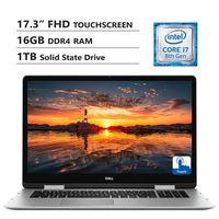 Dell Inspiron 17.3" Full HD Touchscreen 2-in-1 Laptop, Intel Core i7-8565U Up to 4.6GHz, NVIDIA GeForce MX250, 16GB DDR4 RAM, 1TB Solid State Drive, Wireless-AC, HDMI, USB Type-C, Windows 10, Silver
