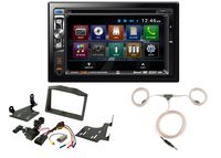Powersport Audio: 2-DIN Touchscreen USB DVD CD MP3 Bluetooth Stereo Receiver, Dash Install Kit (Fits 2015-Up Polaris Slingshot), Enrock Marine Flexible AM/FM Antenna