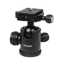 D&F Camera Tripod Ball Head with 360° Fluid Rotation Tripod Ballhead and 1/4 Quick Shoe Plate and Bubble Level for Tripod DSLR Camera Camcorder