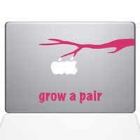 The Decal Guru Grow a Pair MacBook Decal Vinyl Sticker - 13" MacBook Pro (2015 & Older) - Pink (1073-MAC-13P-BG)