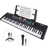 WOSTOO Keyboard Piano, 61 Key Portable Keyboard with Built- In Speaker, Microphone, Piano Stand, Power Supply Teaching Toy Gift for Kids Boy Girl