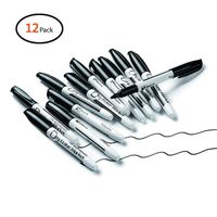 Volcanics Black Dry Erase Markers Low Odor Fine Whiteboard Markers Thin Box of 12