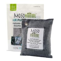 MOSO NATURAL Air Purifying Bag. Bamboo Charcoal Air Freshener, Deodorizer, Odor Eliminator, Odor Absorber for Cars and Closets. 200g Charcoal Color