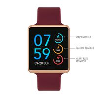 iTouch Air Special Edition Digital Smartwatch and Pedometer - Solid Silicone Strap (Merlot)