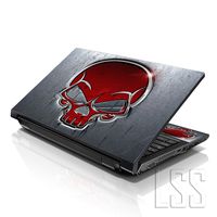 LSS Laptop 15 15.6 Skin Cover with Colorful Red Skull Pattern for HP Dell Lenovo Apple Asus Acer Compaq - Fits 13.3" 14" 15.6" 16" (2 Wrist Pads Free)
