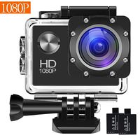 Action Camera, 12MP 1080P 2 Inch LCD Screen, Waterproof Sports Cam 120 Degree Wide Angle Lens, 30m Sport Camera DV Camcorder With with 2 Rechargeable Batteries and Mounting Accessories Kit 8.51080P002