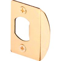 Prime-Line MP2232-2 Standard Latch Strike, 1-5/8 in, Steel, Brass Plated Finish, Pack of 2, 2 Piece