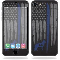MightySkins Skin Compatible with Apple iPhone 8 - Thin Blue Line K9 | Protective, Durable, and Unique Vinyl Decal wrap Cover | Easy to Apply, Remove, and Change Styles | Made in The USA