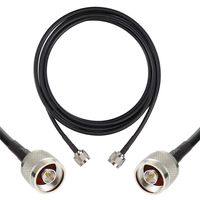 10 ft Low-Loss Coaxial Extension Cable (50 Ohm) N Male to N Male Connector, GEMEK Pure Copper Coax Cables for 3G/4G/5G/LTE/ADS-B/Ham/GPS/WiFi/RF Radio to Antenna or Surge Arrester Use (Not for TV)