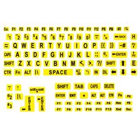 Large Print Labels for Laptop Computers - Black-Yellow