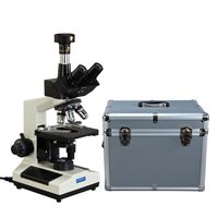 OMAX 40X-2000X Phase Contrast Trinocular Compound LED Microscope+9MP Camera+Aluminum Carrying Case