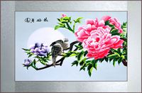 Grace Art, Large Asian Silk Embroidery Art Wall Hanging, Peony