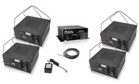 Atlas Sound M1000 8 Inch Sound Masking Speaker Bundle with Atlas Sound AM1200 Low Profile Masking System and Installation Wire - Sound Masking System (6 Items) (Black)