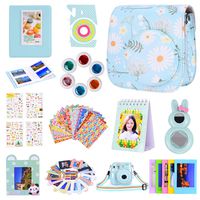 Amarcor Instax Mini 9 Camera Accessories Set for Fujifilm Instax Mini 9/ Mini 8/ Mini 8+ Camera,Includes Mini 9 Case/Albums/Six Color Filters/Selfie Lens/Camera Sticker (12 in 1 Chrysanthemum)