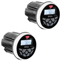 Boss Audio MGR350B 3" Gauge Hole Marine Bluetooth Stereo Boat Receiver (2 Pack)