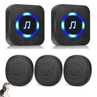 SIARY Dog Door Bell Wireless Doggie doorbells for Potty Training with Warterproof Touch Button Dog Bells Included 2 Receivers + 3 Transmitters