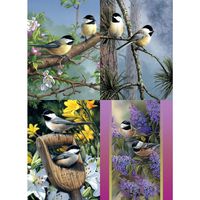 Tree-Free Greetings Chickadee Friends All Occasion Card Assortment, 5 x 7 Inches, 8 Cards and Envelopes per Set (GA31413)