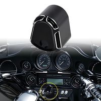 KATUR CNC Ignition Switch Cover Motorcycle CNC Accessory Edge Cut Deep Cut Billet Aluminum Compatible for Harley Touring Street Road Glide 2007-2013(Black)