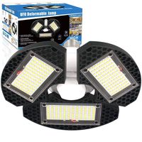 LED Garage Lights, 60w Deformable LED Garage Ceiling Lights 7500 Lumens CRI 80 Led Shop Lights for Garage, Garage Lights with 3 Adjustable Panels, Utility Led Garage Lighting (No Motion Activated) 1PK