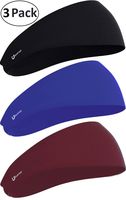 Self Pro Men's Sweatband & Sports Headband for Running, Cross Training, Racquetball & Working Out, Black, Royal Blue & Burgundy, Pack of 3