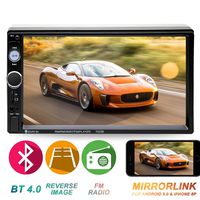 Double Din Car Stereo in-Dash Head Unit Compatible with Bluetooth 7 inch Touch Screen with Rear-View Camera Video MP5/4/3 Radio FM Car Radio Receiver Mirror Link Caller ID