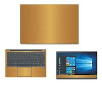 decalrus - Protective Decal for Lenovo IdeaPad 730S (13.3" Screen) Laptop Gold Texture Brushed Aluminum Skin Skins Decal wrap BAlenovoIdeaPad7330SGold
