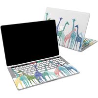 Lex Altern Vinyl Skin for MacBook Air 13 inch Mac Pro 16 15 Retina 12 11 2019 2018 2017 2016 Cute Colorful Giraffes Abstract Animal Blue Zoo Cover Trackpad Decal Sticker Touch Bar Laptop Girl Top