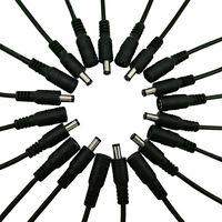 IKSACE Black Male and Female DC Power Connectors for LED Lights TV Surveillance Camera Video System(2.1mm x 5.5 mm) 10 Pairs