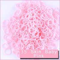 Kirinstores (TM) 600 PCS 24 Clips Bands Refills for Loom Rainbow Bracelet Dress Making (35 Skin Baby Pink)