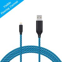 iChase Light Up Led Charging Cable, Advanced Current Visible Flowing EL LED Lights Charger Cable, Probably The World's Most Cool Cable-3ft (Black)