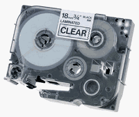 Brother 3/4 Inch x 26.2 Feet Black on Clear for P-Touch (TZ141)