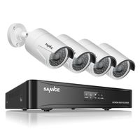 SANNCE 4CH 1080P NVR Simplified PoE Camera System with 4X 2.0MP CCTV Weatherproof IP Camera, Remote Access, Motion Detection, NO HDD
