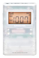 Sangean DT-160CLP FM-Stereo/AM Pocket Radio with Protective Pouch & Belt Clip (Clear)