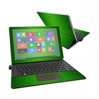 MightySkins Skin Compatible with Samsung Galaxy Book 12" - Lime Carbon Fiber | Protective, Durable, and Unique Vinyl Decal wrap Cover | Easy to Apply, Remove, and Change Styles | Made in The USA