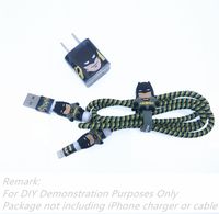 Tospania DIY Wire Protector Kit Compatible for iPhone5 5S SE 6 6S 7 8 Plus X IPad iPod iWatch Charging Cable and USB Charger (Batman)