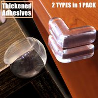 Safety Corner Protectors with Thickened Adhesive (16 L-Shaped+ 8 Ball-Shaped) Baby Proofing Corner Guards Prevent Child Head Injuries Desk and Furniture Corner Covers for Kids