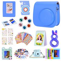 Amarcor Instax Mini 9 Camera Accessories Set for Fujifilm Instax Mini 9/ Mini 8/ Mini 8+ Camera,Includes Mini 9 Case/Albums/Six Color Filters/Selfie Lens/Camera Sticker (12 in 1 Cobat Blue)