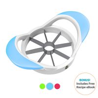 BBH Apple Slicer, Corer, Cutter with 8 Stainless Steel Blades and an Easy Grip, Dish-Washer Safe and Rust-Free (Blue)