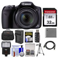 Canon PowerShot SX530 HS 1080P 50X Optical Zoom Digital Camera Bundle Crystal Clear Images 32GB Memory Card Camera Case Extra Battery Adjustable Tripod Battery Charger Memory Card Case Camera Bundle