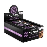 No Cow Energy Bar, Chocolate Peanut Butter, 12g Plant Based Protein, 1g Sugar, Dairy Free, Gluten Free, Vegan, Non-GMO, 12Count